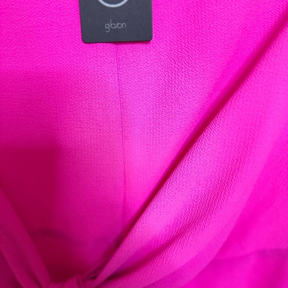 Gibson Fuchsia Tie Front Top Blouse NWT SZ XS - Picture 8 of 10